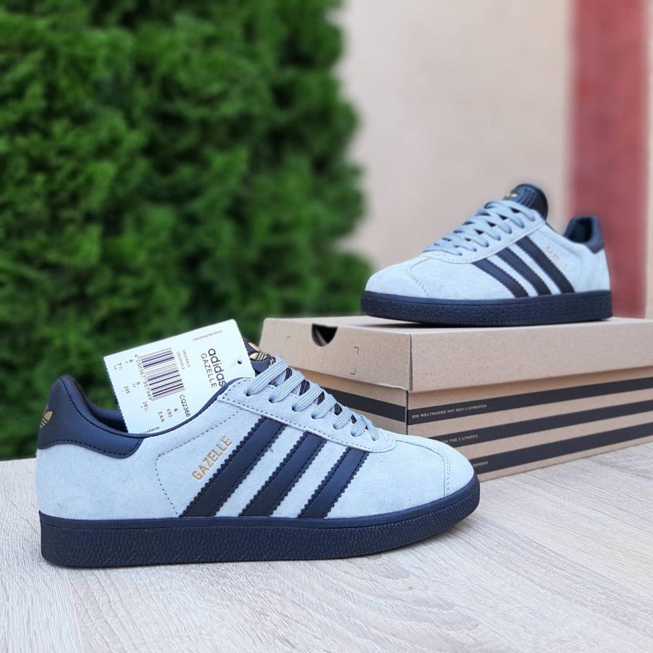 Чоловічі кросівки Adidas Gazelle (сірі з чорним) стильні повсякденні кроси 11065 Адідас vkross