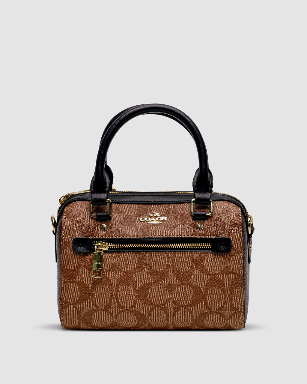 Жіноча сумка Coach Rowan Satchel In Signature Canvas (коричнева) стильна сумочка KIS99416 vkross