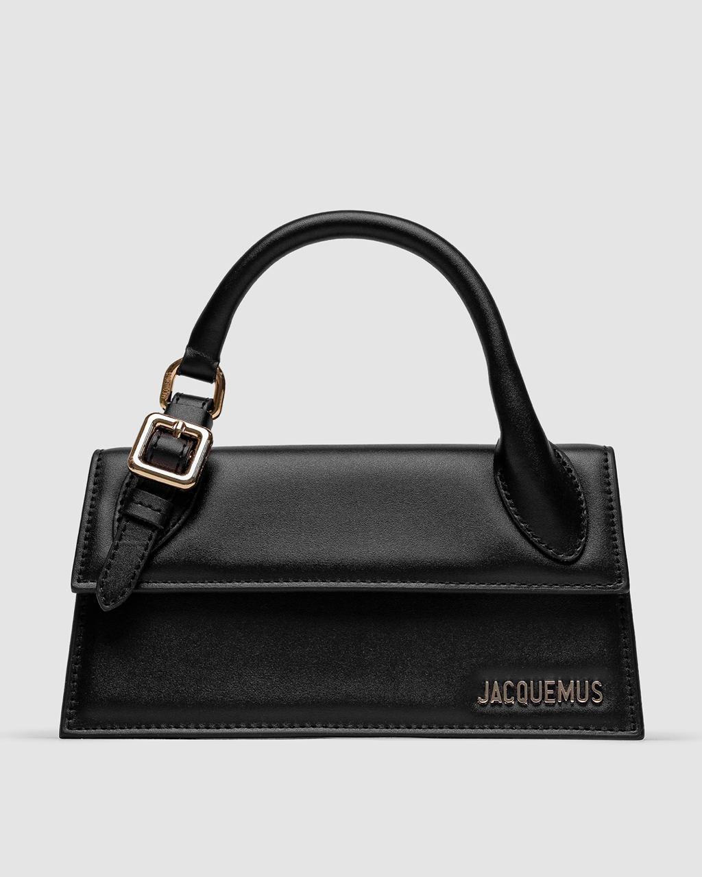 Жіноча сумка Jacquemus Le Chiquito Long Boucle Black (чорна) зручна сумочка KIS99315 vkross