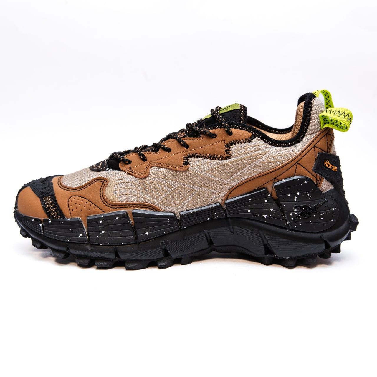 Чоловічі кросівки Reebok Zig Kinetica 2.5 Edge (білі з коричневим) стильні кроси 2644 Рибок vkross, фото 1