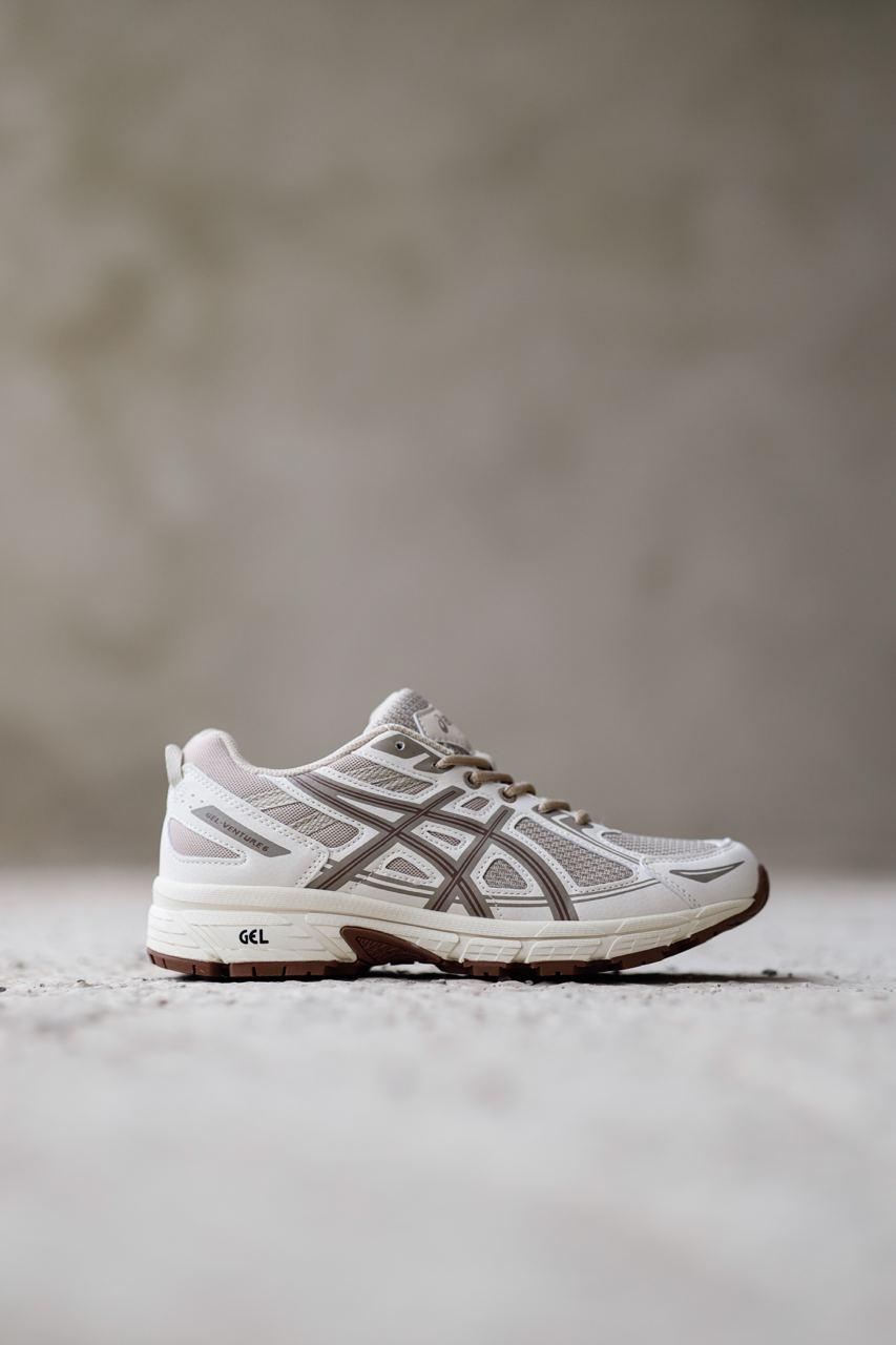 Чоловічі спортивні кросівки Asics Gel-Venture 6 Double Beige (бежеві) модні демі кроси 12014 Асикс vkross, фото 1