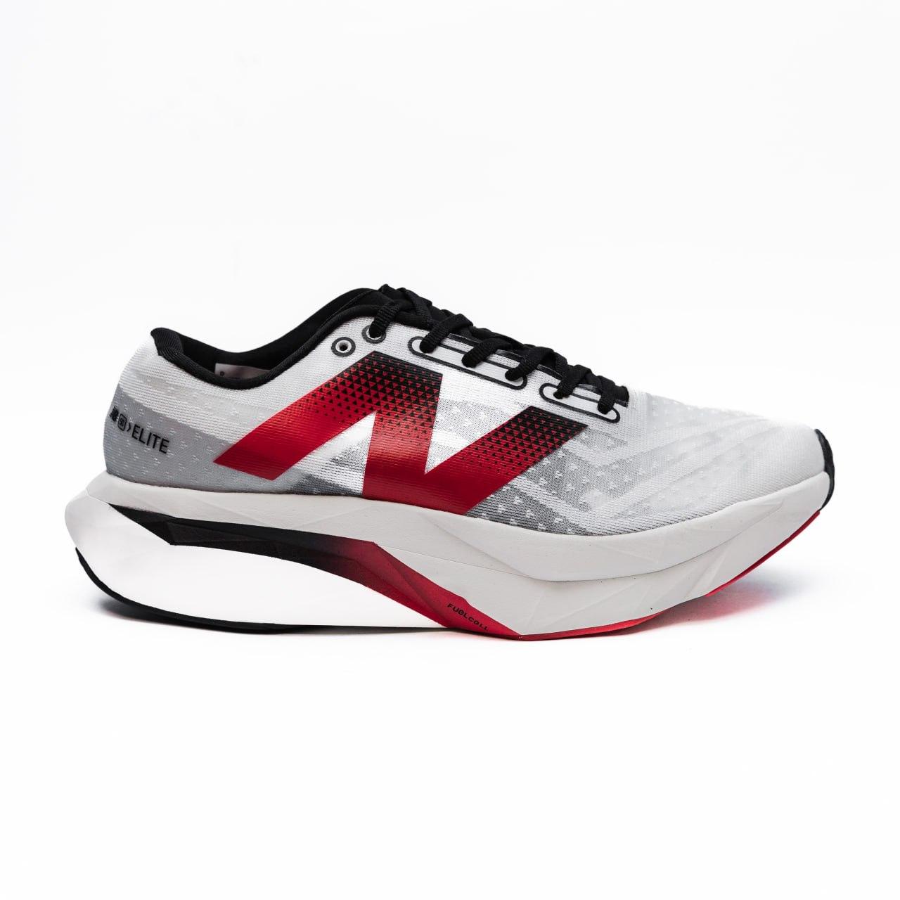 Чоловічі літні кросівки New Balance Elite V4 (білі з червоним) спортивні стильні кроси 2712 Нью Беленс vkross