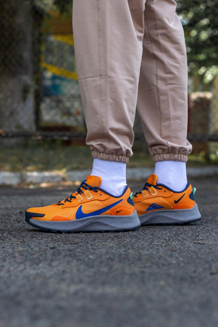 Чоловічі літні кросівки Nike Pegasus Trail 3 Orange (жовтогарячі) модні повсякденні кроси NK661 Найк vkross