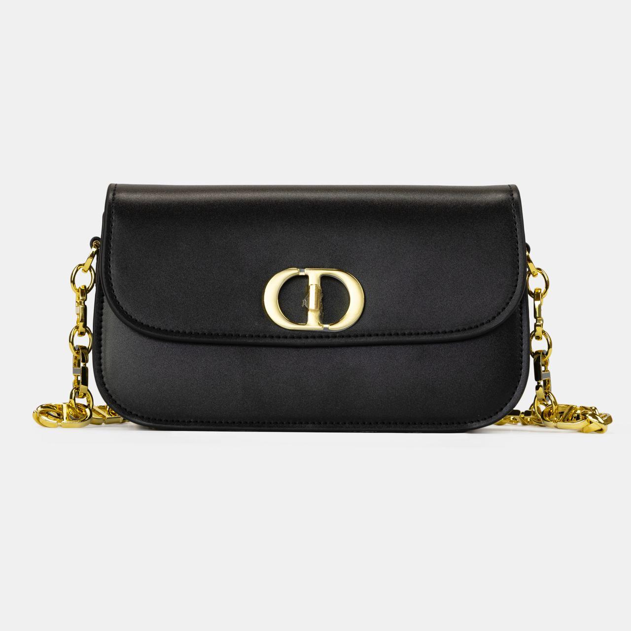 Жіноча сумка Dior (чорна) красива зручна стильна сумочка на ланцюжку art0337 vkross