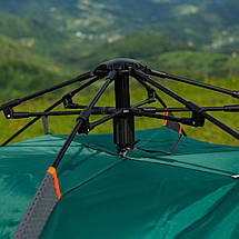 Туристичний кемпінговий намет на 2-4 людини для риболовлі та походів автоматичний водонепроникний Green, фото 5