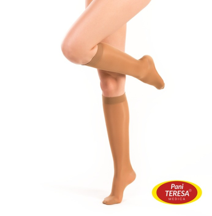 Гольфи компресійні 1 класу Premium Delicate (Pani Teresa, 0433) короткі (бежевий, S), фото 1