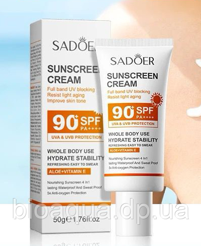 Крем захист від сонця SADOER SPF90+ PA+++ для обличчя UVA и UVB , 50 грам