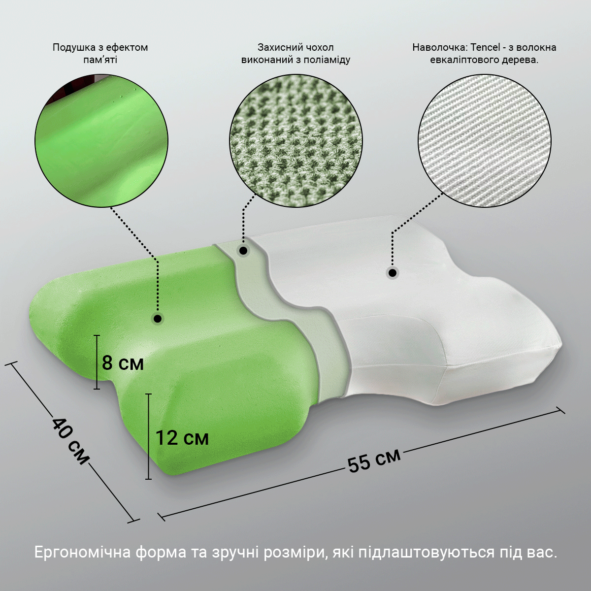 Подушка ортопедична з ефектом пам'яті ОРО-112 Wilm Comfort Beauty Ortomed, фото 1