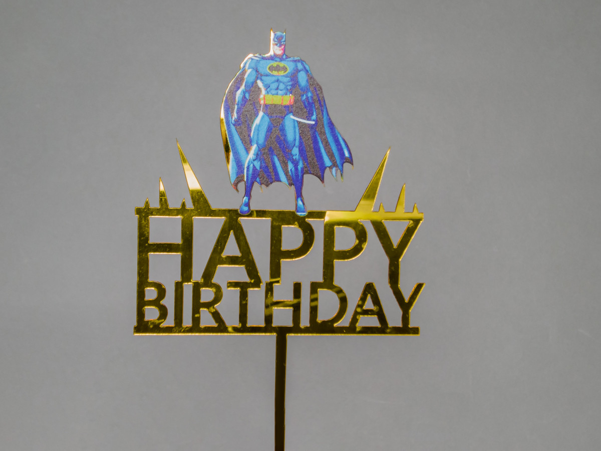 Дзеркальний топер Happy Birthday Бетмен