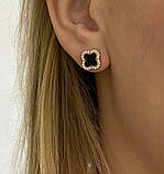 Пусети кліф срібло/позолота, фото 4