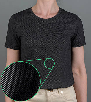 Футболка жіноча Однотонна Чорний (крапки) 2300ж, XL (1шт)