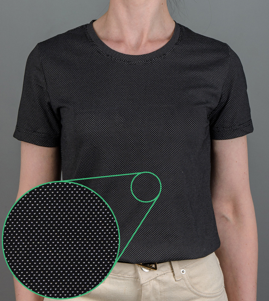 Футболка жіноча Однотонна Чорний (крапки) 2300ж, L (1шт), фото 1