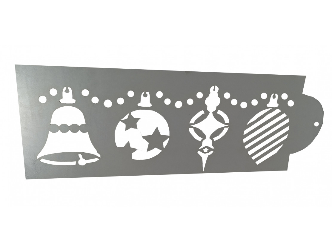 Трафарет для торта Новорічні игрушки1