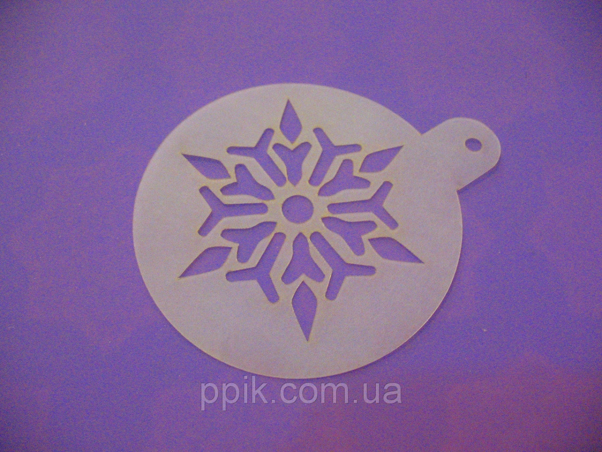 Трафарет для торта, капкейків, кава Сніжинка 12