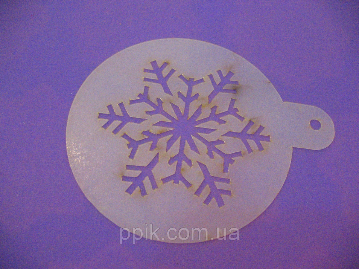 Трафарет для торта, капкейків, кава Сніжинка 2