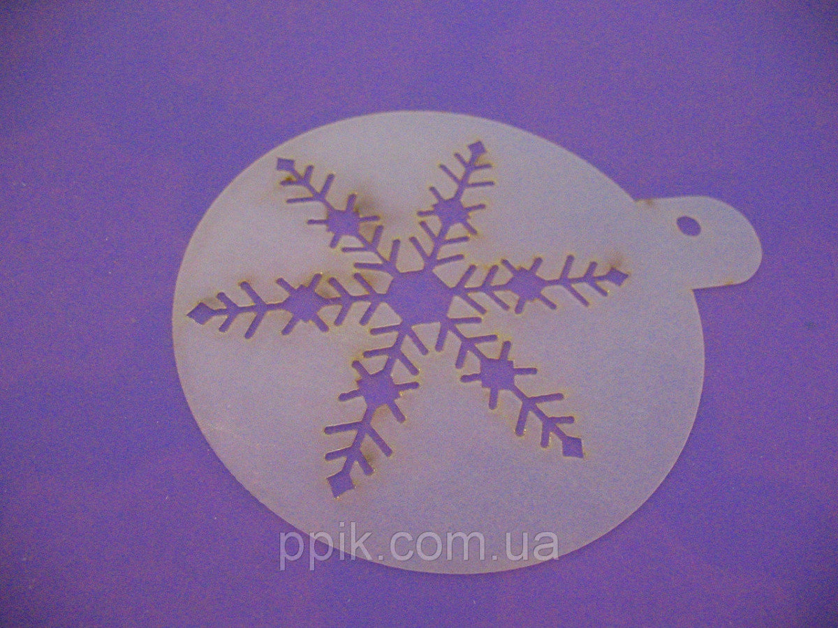 Трафарет для торта, капкейків, кава Сніжинка 6