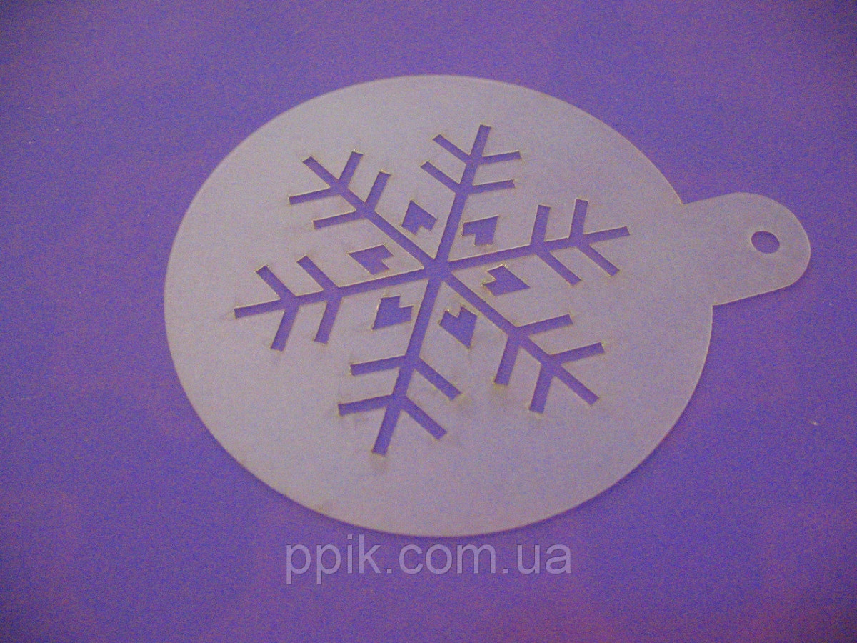 Трафарет для торта, капкейків, кава Сніжинка 8