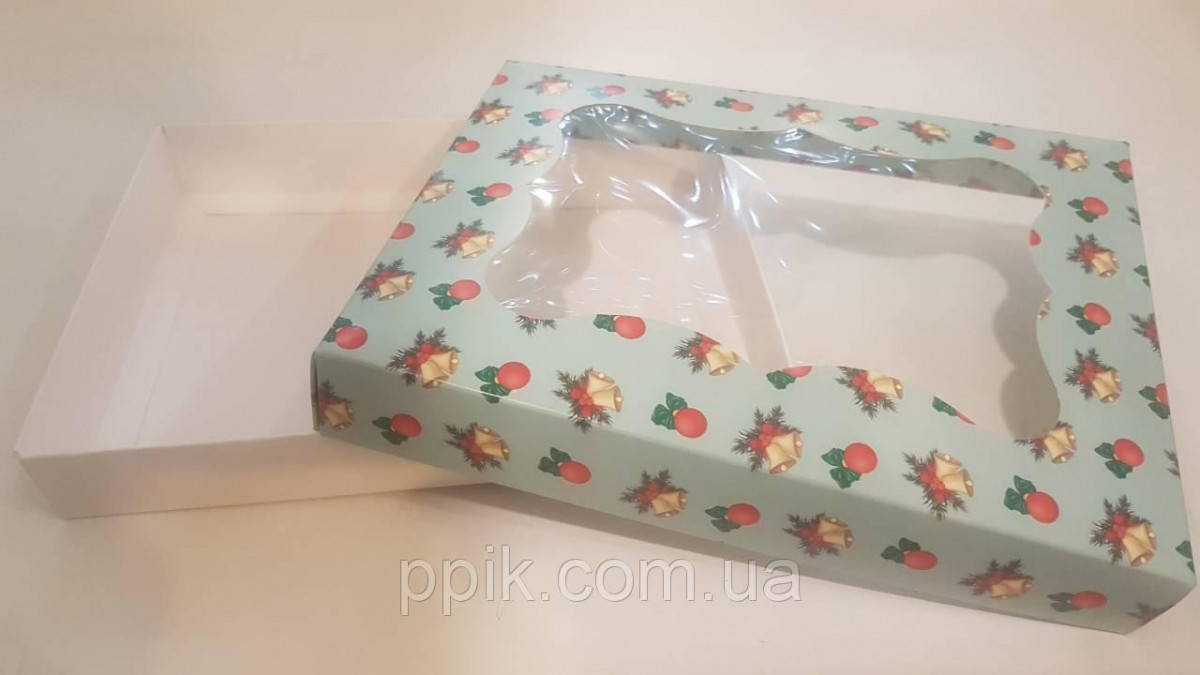 Коробка для пряників новорічна (20*15*3 см) 3 шт., фото 1