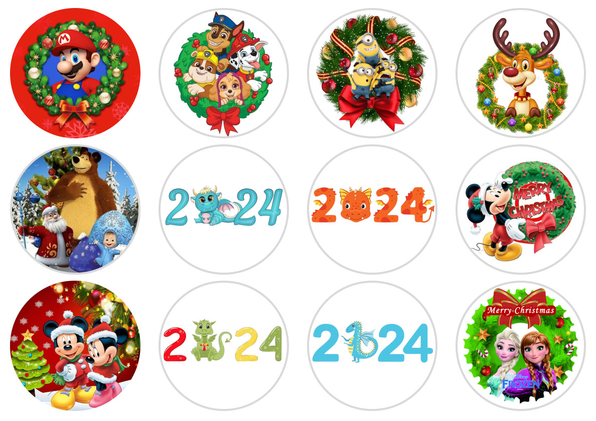 Вафельна картинка Новий рік No 34, фото 1