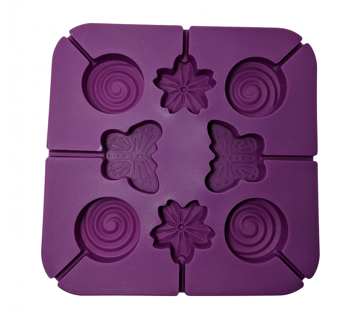 Форма силіконова для льодяників (карамелька, метелик, квітка), фото 1