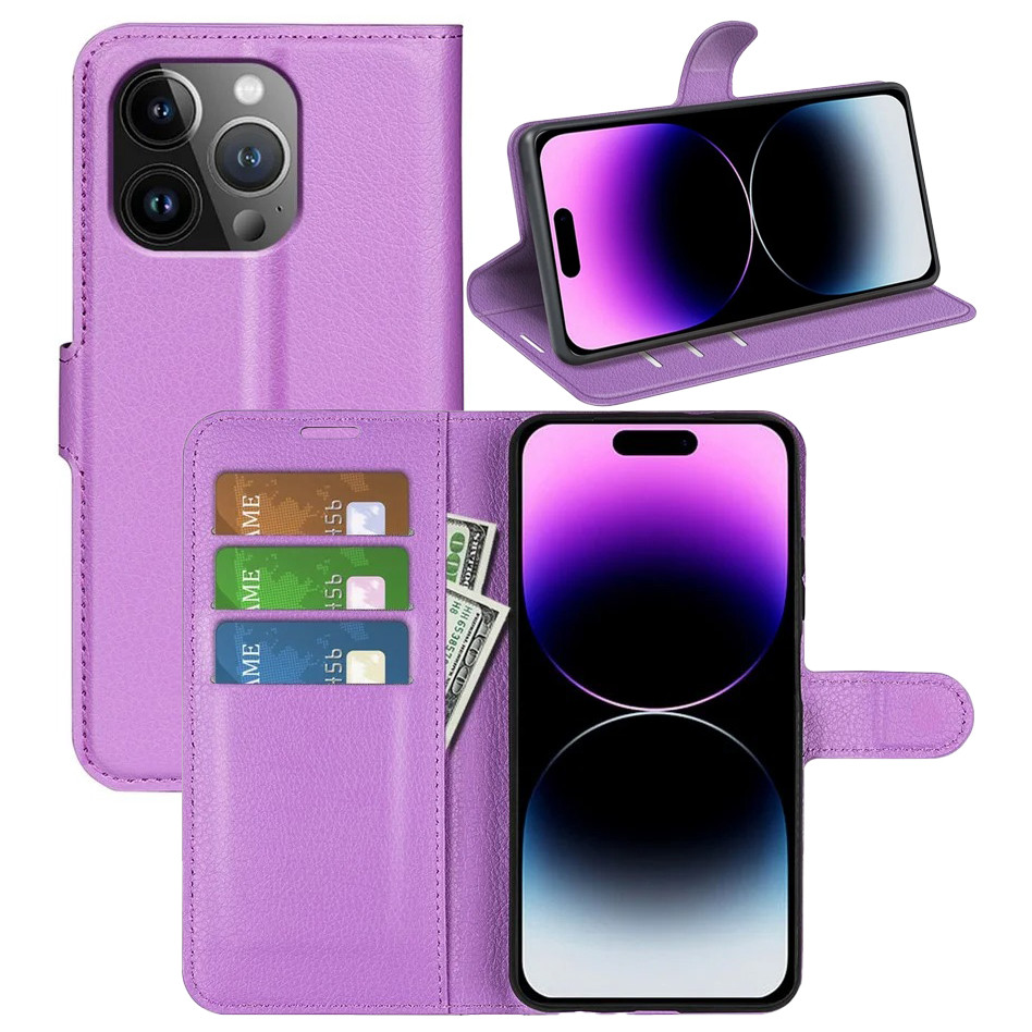 Чохол-книжка Litchie Wallet для Apple iPhone 15 Pro Violet, фото 1
