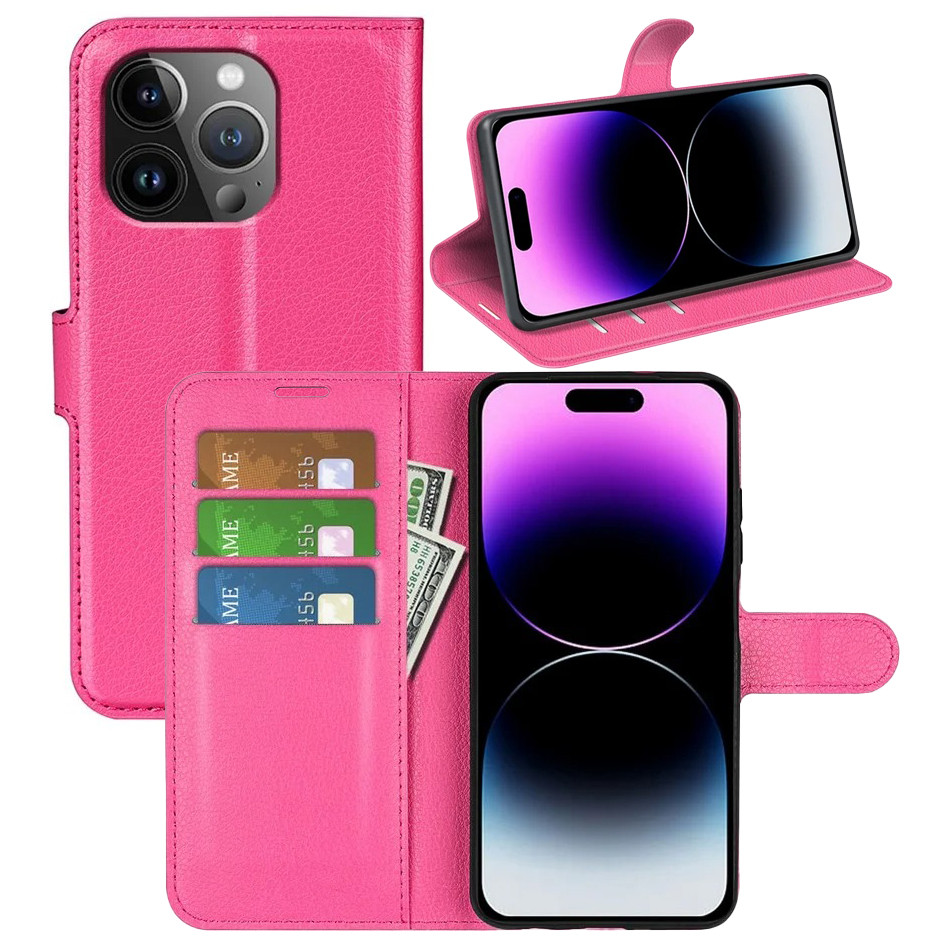 Чохол-книжка Litchie Wallet для Apple iPhone 15 Pro Rose, фото 1