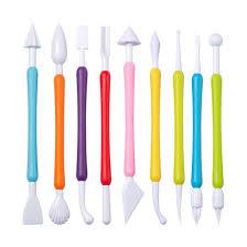 Набір інструментів для мастики кольорові 9 шт., фото 1