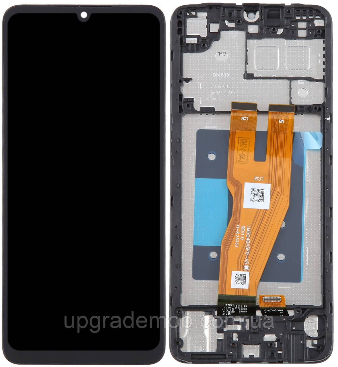 Дисплей модуль тачскрин Samsung A055 Galaxy A05 чорний оригінал сервісне паковання з рамкою JN065HDT08A-5