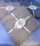 Бавовняне вафельне натуральне покривало 220х240 євро, фото 3