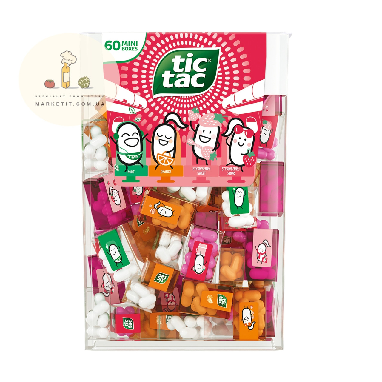 Диспенсер з драже Tic Tac Travel Exclusive Strawberry Mix 60 шт 228 г.