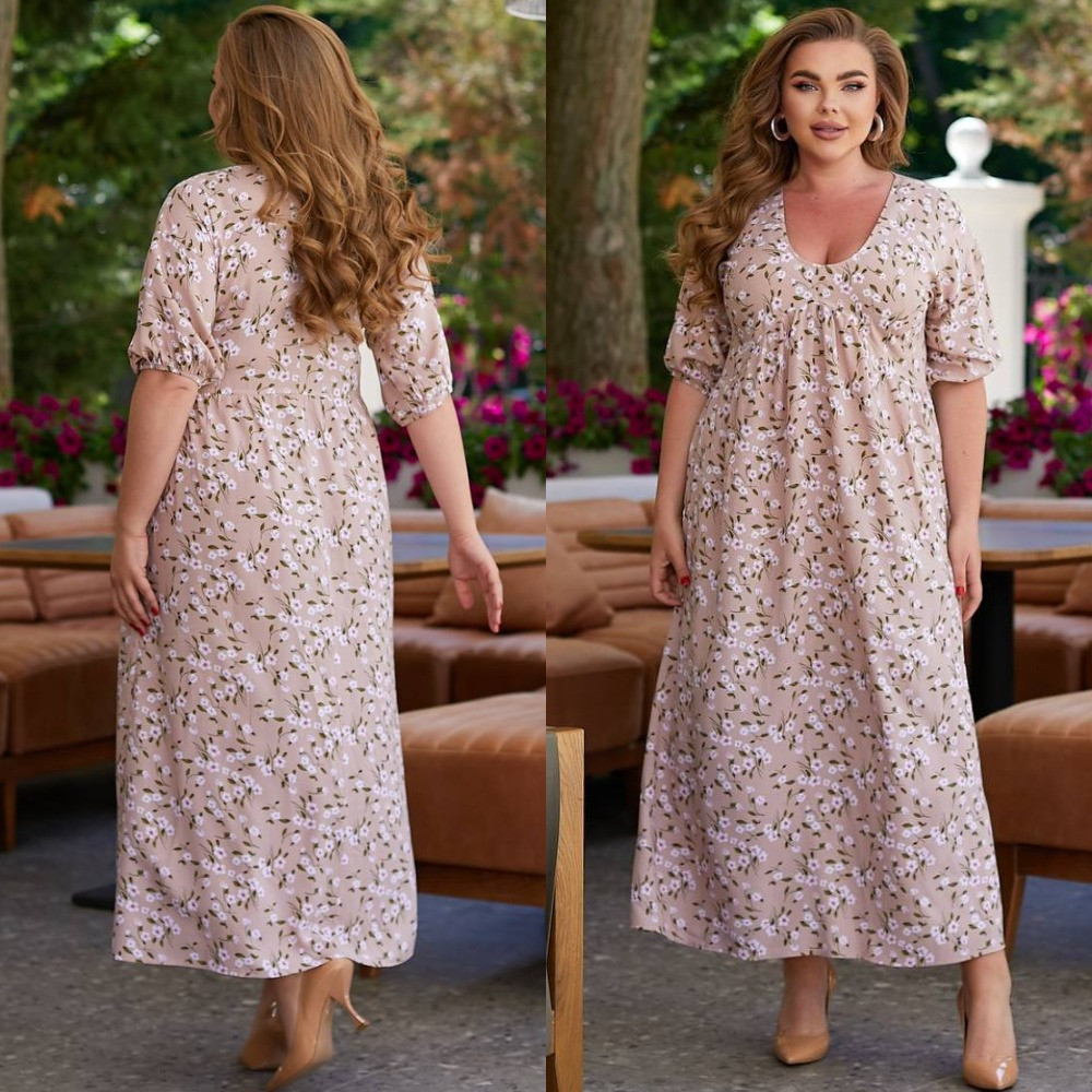 Довге плаття в квітку з батисту, фото 1