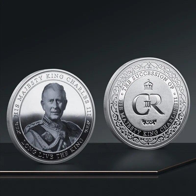 Пам'ятна, ювілейна монета з посрібленим "Король Англії Карл III", у тримачі, із серії «Королівський виклик», фото 1