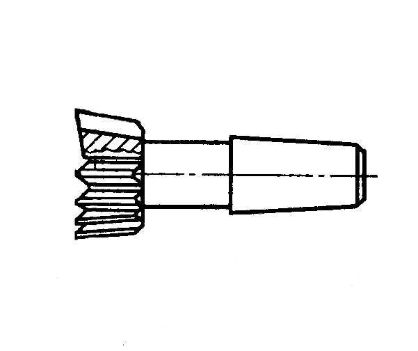 Борбук модульний хвостовий M1,5 Z = 18 α=20 ⁇ Р6M5 Кл B
