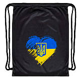 Рюкзак-мішок спортивний I LOVE UKRAINE чорний, фото 3