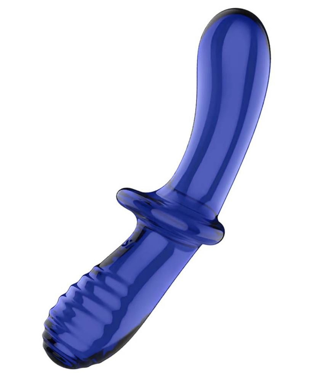 Фалоїмітатор подвійний зі скла Satisfyer Double Crystal, синій