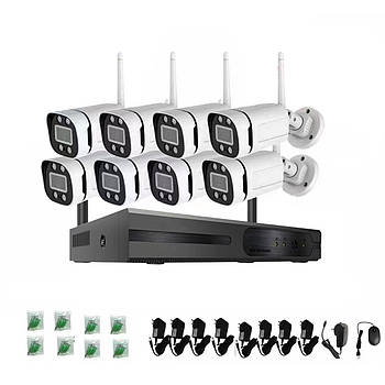 Система відеоспостереження на 8 WIFI камерах TS-8828C-8CH Комплект камер зовнішнього відеоспостереження