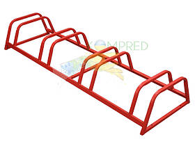 Велопарковка трапецієподібна на 4 місця 1600х500х250мм цільнозварна червона Kompred OL781