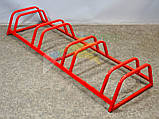 Велопарковка трапецієподібна на 4 місця 1600х500х250мм цільнозварна червона Kompred OL781, фото 5