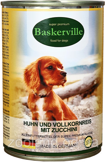 533501 Baskerville Dog Курка з рисом і цукіні, 400 г