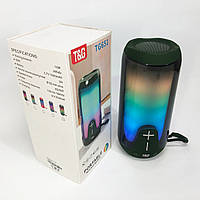Bluetooth-колонка TG651 з RGB ПІДСВІТКОМ, Bluetooth колонка для гарної музики. Колір: зелений