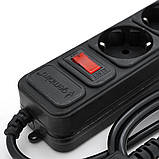 Мережевий подовжувач Gembird UPS SPG5-X-6B, 220 В 10 А, 5 розеток, 1.8 м, Black, Q40, фото 4