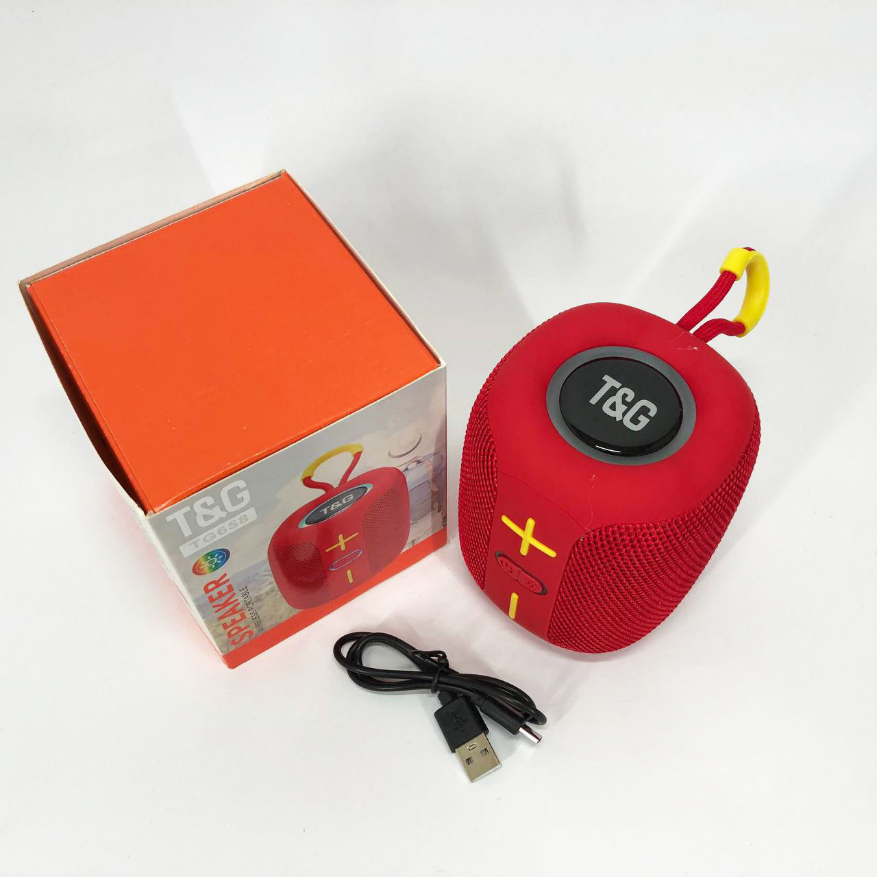 Портативна Bluetooth колонка TG658 8W з RGB підсвічуванням, колонка для вечірки. Колір: червоний, фото 1