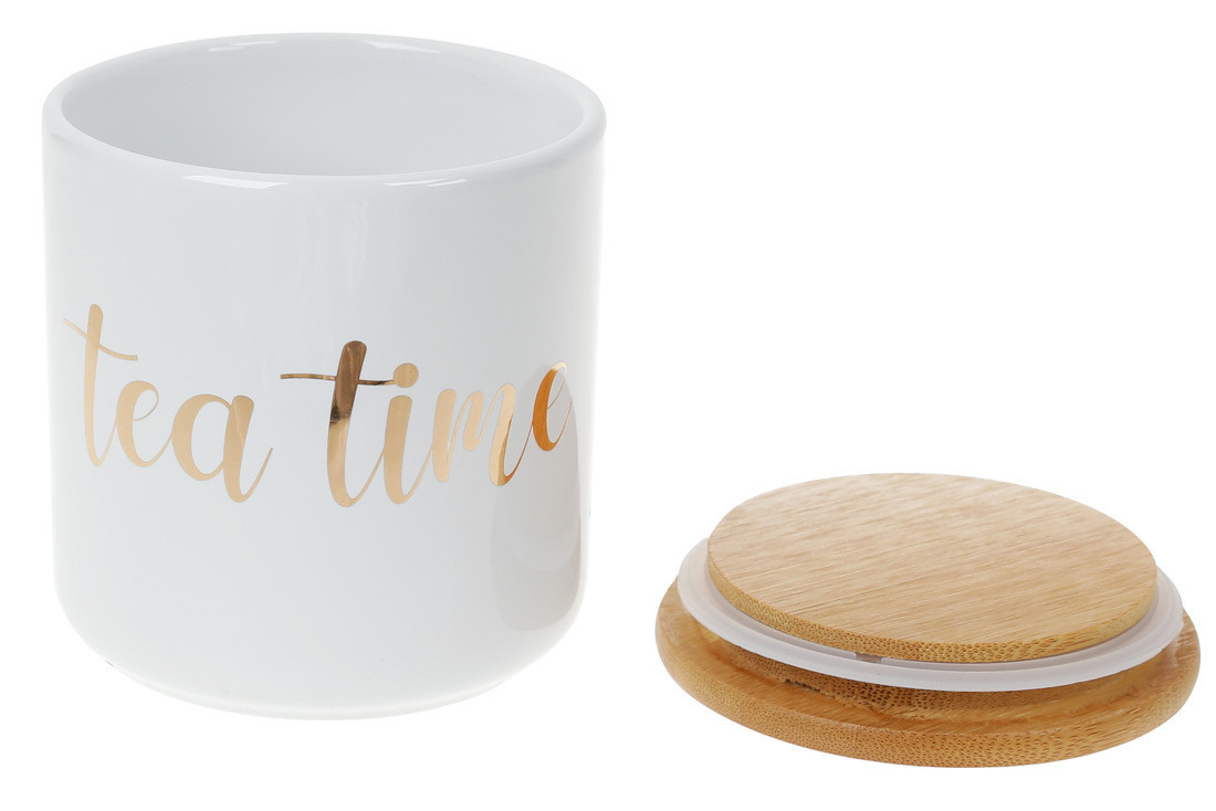 Банку керамічна Вonadi Tea Time 304-924 550 мл біла ID 3883401