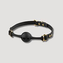 Кляп кулька з отворами у вигляді серця UPKO Desire for Mouth Bondage Collection, чорний, фото 3