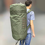 Баул армійський 100 л, Оксфорд 600D, з плечовими ременями, Мультикам, Wintac, армійський речмішок Без візерунків і принтів, Олівковий, фото 2