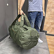 Баул армійський 100 л, Оксфорд 600D, з плечовими ременями, Мультикам, Wintac, армійський речмішок Без візерунків і принтів, Олівковий, фото 5