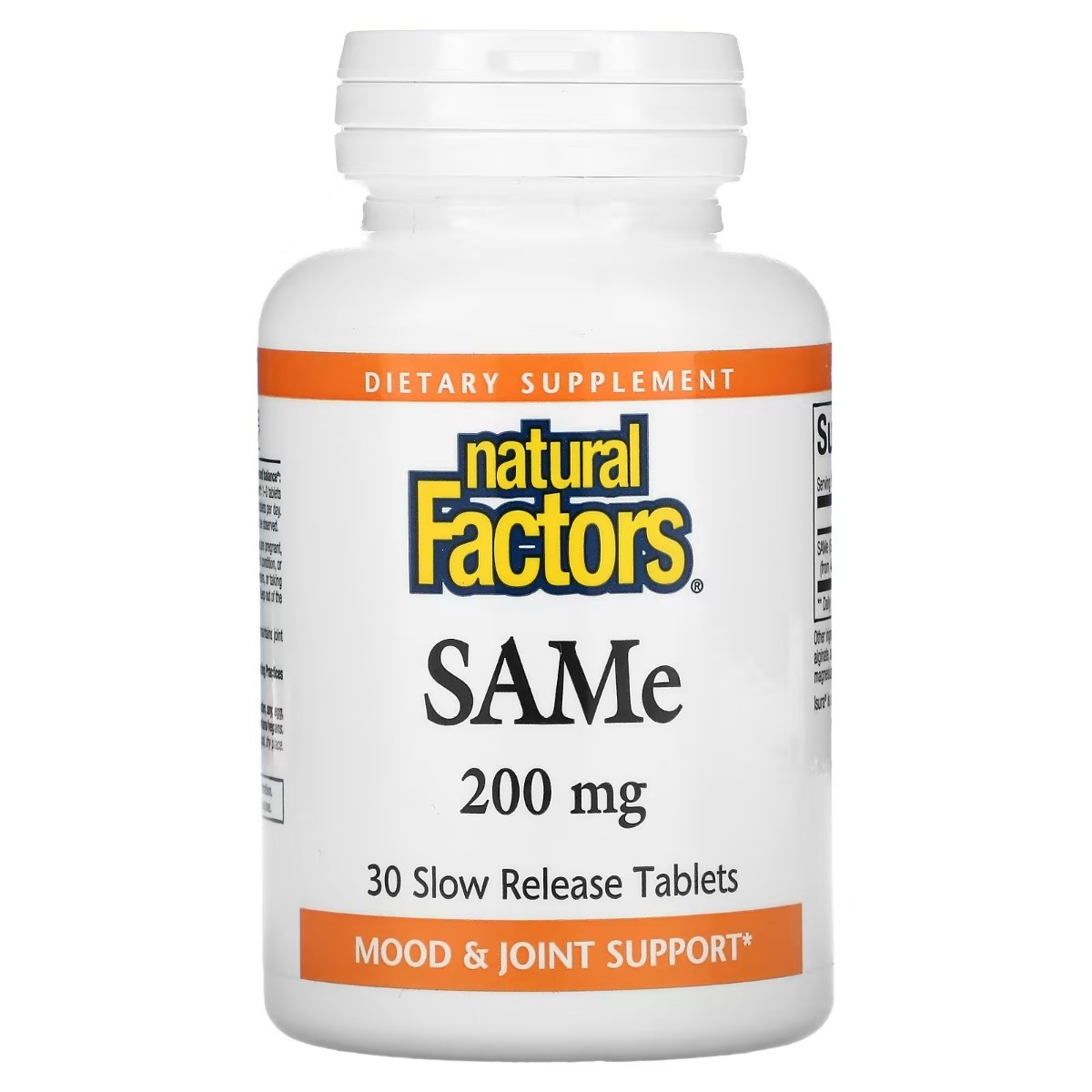 SAM-e (дисульфат тозилат) повільного вивільнення, 200 мг, SAMe (Disulfate Tosylate), Natural Factors, 30