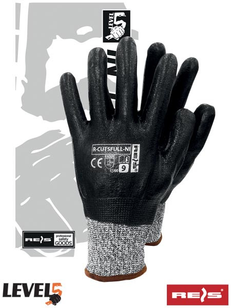 Захисні рукавиці, вкриті нітрилом R-CUT5FULL-NI BWB, фото 1