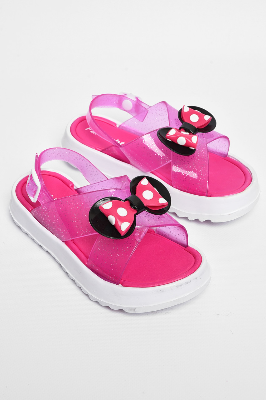 Босоніжки дитячі для дівчинки темно-рожевого кольору 182225P, фото 1