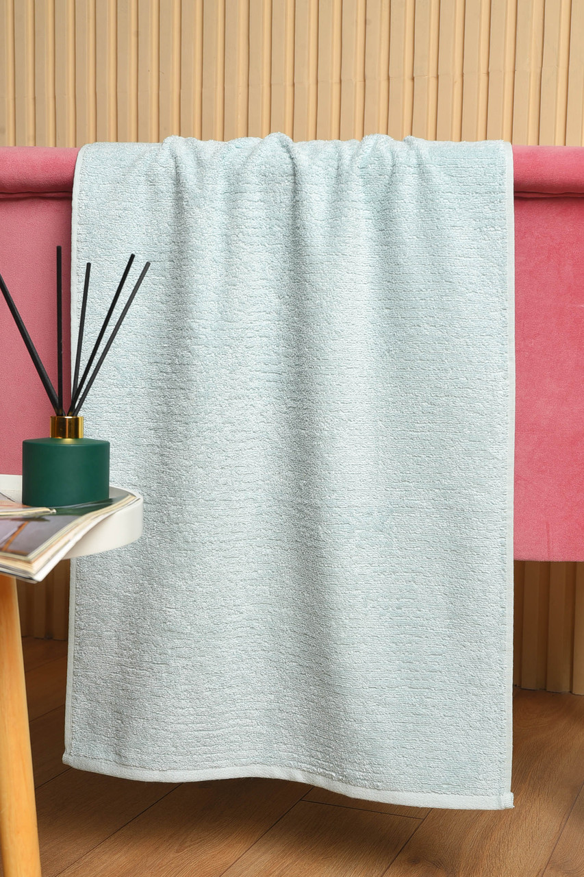 Рушник для обличчя махровий блакитного кольору 181813P, фото 1